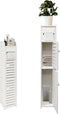 Small Bathroom Storage Cabinet, Slim Toilet Paper Organizer with 2 Doors &
