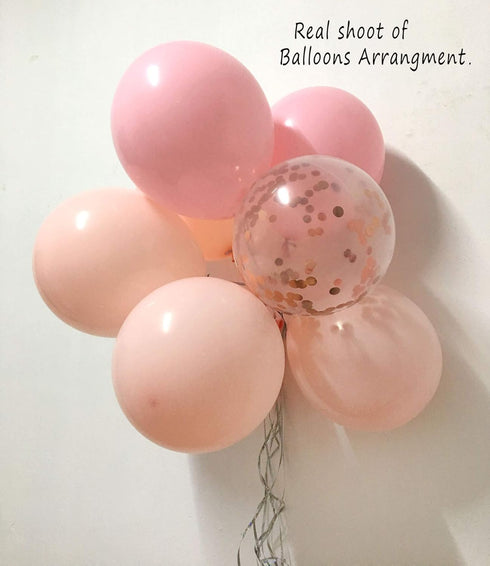 Pink & Rose Gold Confetti Balloons for Birthday Party Decorations - 50 Count, 12inch