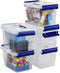 6-Pack Small Plastic Storage Box with Handle, 3 Liter