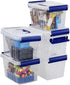 6-Pack Small Plastic Storage Box with Handle, 3 Liter