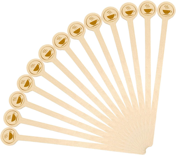 KTOJOY 5.9inch Wooden Coffee Stirrers with Round Ends, 100 Count Disposable Stir