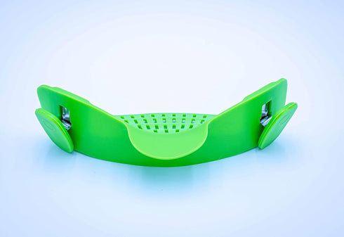 Adjustable Snap On Strainer for Pots, Pans, & Bowls - Food Grade Silicone Clip Colander for Straining