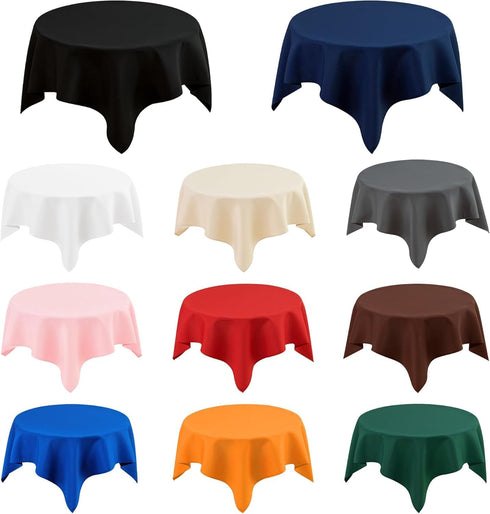 2 Pack 36X36 Inch Small Square Table Cloth Black Washable Fabric Tablecloth Polyester Solid Table Cover for Night Stand