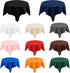 2 Pack 36X36 Inch Small Square Table Cloth Black Washable Fabric Tablecloth Polyester Solid Table Cover for Night Stand