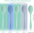 4 Pieces Large Silicone Mixing Spoon for Baking, Serving, Basting - Heat Resistant, Non Stick Utensil Spoon (Blue, Gray, Green)
