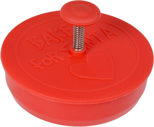 R&M Baked for Santa Pastry and Cookie Stamper, Christmas Cookie Stamper - Red, 2.5"
