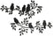LOMOHOO Metal Birds Wall Decor Art - 6 Birds on Vine Olive Branch Iron Sculptures for Indoor Outdoor Decoration