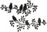 LOMOHOO Metal Birds Wall Decor Art - 6 Birds on Vine Olive Branch Iron Sculptures for Indoor Outdoor Decoration