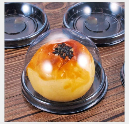 Clear Plastic Mini Cupcake Container - 25 PC Desk Pet Containers for Muffin, Mooncake, Individual Cupcake Holders