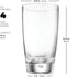 Bormioli Rocco Luna Set Of 4 Cooler Glasses, 15.25 Oz. Clear Crystal Glassware, Dishwasher Safe, Made In Italy