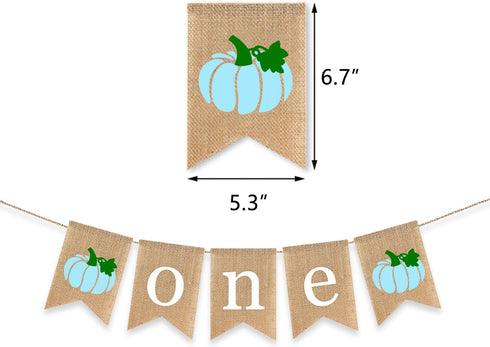Gankbite 1st Boy Pumpkin Birthday Supplies Blue Orange Little Pumpkin One High Chair Banner Fall Burlap Autumn Cake