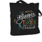 ELEGANTPARK Teacher Gifts for Women, Black Cotton Canvas Tote Bag for Appreciation Week, Graduation, Christmas
