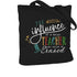 ELEGANTPARK Teacher Gifts for Women, Black Cotton Canvas Tote Bag for Appreciation Week, Graduation, Christmas