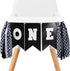 Q&High Life Race Car First Birthday Highchair Banner, Pre - strung Black & White