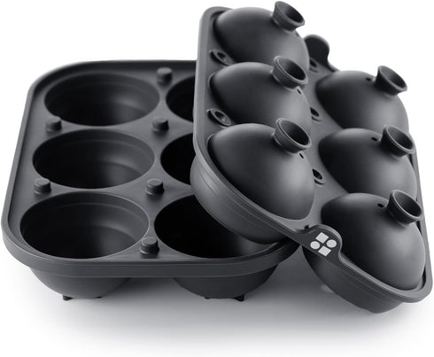 Glacio Ice Cube Molds – Large Silicone Ice & Sphere Mold Combo with Built-In Easy-Fill Funnel for Cocktails & Bourbon