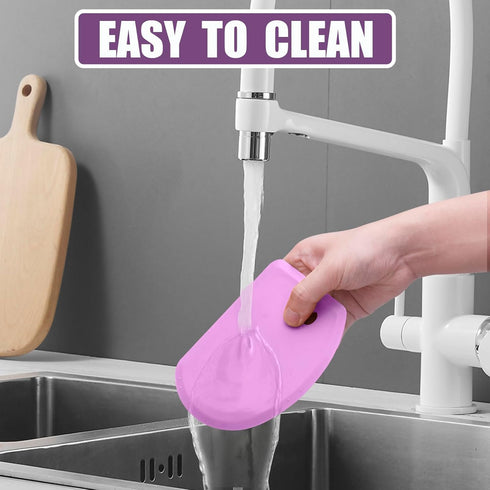 Sapid Silicone Bowl Scraper, Flexible Curved Edge (5.98"×4.3"), Food Grade Dough Scraper for Baking