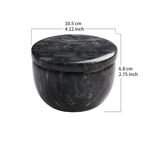 jalz jalz Marble Salt Box Spice keeper Black Big Salt Cellar Natural Material Salt Container Spice Cellar Large