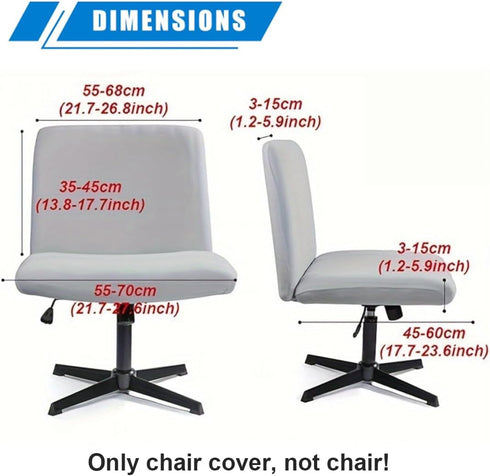 Levoberg Armless Armless #3 Criss Cross Office Desk Chair Cover Slipcovers Printed Vanity Desk Chair Covers Cross