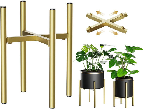 H HOMEXIN Adjustable Plant Stand Indoor, Metal Plant Stand 8 to 12