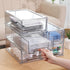 SIMPEXPE Stackable Storage Drawer, Clear Pull Out Plastic Food Fridge Organizer Bins for Home Office Pantry Organization