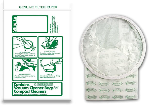 Replacement Vacuum Cleaner Dust Bags Made to Fit TriStar and Compact Canisters - 12 pack - EnviroCare