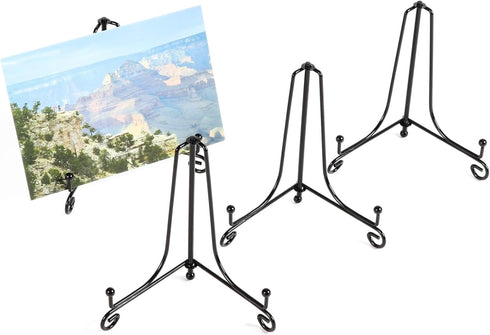 Juvale 4 Pack Iron Easel Display Stand, 5 Inch Decorative Easel for Tabletop, Plates, Pictures, Paintings