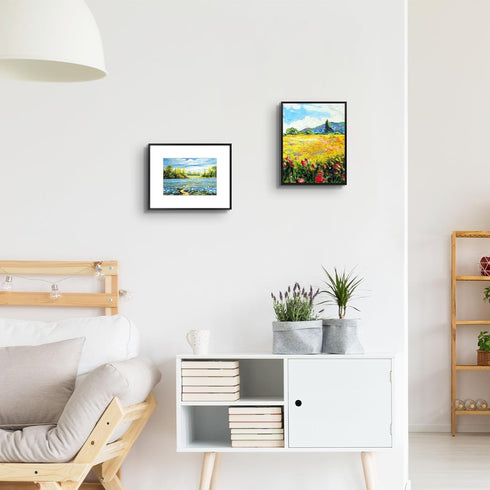 Golden State Art, 8x10 Black Picture Frame, Display Photo 5x7 with Mat or 8 x 10 Without Mat for Wall Mounting, Classic