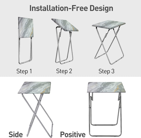 4 15 18.9 26 Grey,1PC) Garden you Portable Folding TV Tray Dinner Snack Trays Table Portable Foldable Table Small Sofa