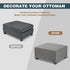 NeColorLife Velvet Ottoman Cover Square Storage Ottoman Slipcover Thick Stretchable Footrest Stool Covers with Elastic