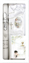 Lito First Communion Candle Set for Boys - White Silver Cross Candle Kit for Holy 1st Communion