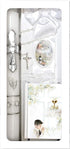 Lito First Communion Candle Set for Boys - White Silver Cross Candle Kit for Holy 1st Communion