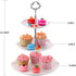 BonNoces 3-Tier Serving Tray - White Embossed Porcelain Cupcake Stand, Elegant Dessert Cake Stand for Tea Party,