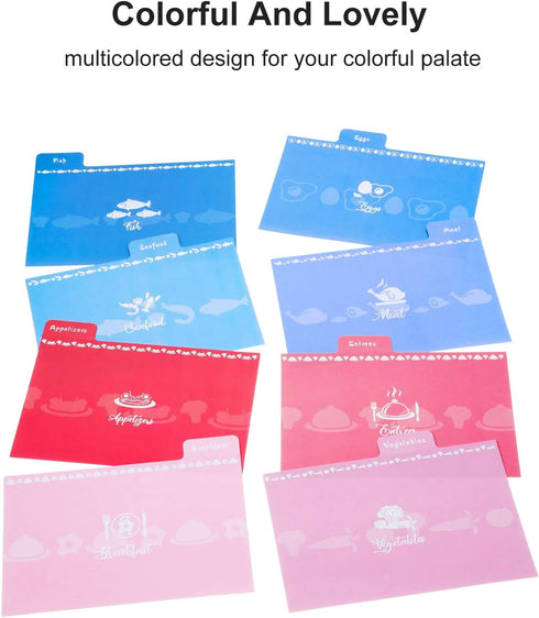 Outus 36 Pieces Recipe Card Dividers: 24 Labelled and 12 Blank Tabs for 4 x 6 Inch Cards Organize