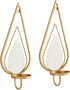 Set 2 ZOOYOO Gold Wall Sconce Candle Holders of - Metal Raindrop Hanging Iron Candle Sconces for Home Decor, Bedroom