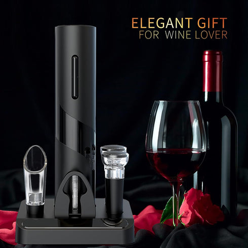 Electric Wine Opener Set, Automatic Corkscrew Opener Kit, Battery Operated Openers with Foil Cutter, Wine Aerator