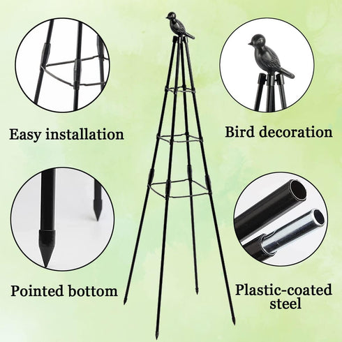 CEDOCSH 1 Pack Garden Trellis, Support Plant Stand for Climbing Plants Outdoor and Indoor Trellis, Potted Plants