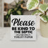 Country Only Flush Toilet Paper Wood Box Sign Decor, Be Kind to the Septic Wooden Box Block Sign for Bathroom Shelf