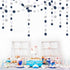 52Ft Navy Blue White Silver Paper Garland, Gender Reveal Hanging Decoration Streamer Banner for Graduation, Wedding,