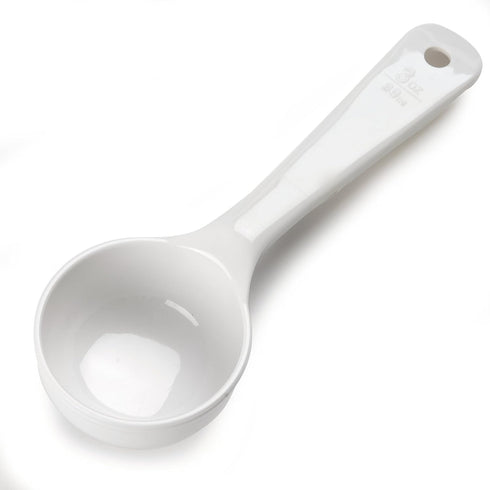 Carlisle FoodService Products Measure Miser Solid Measuring Spoon, 3 Ounces, White, 1 Count