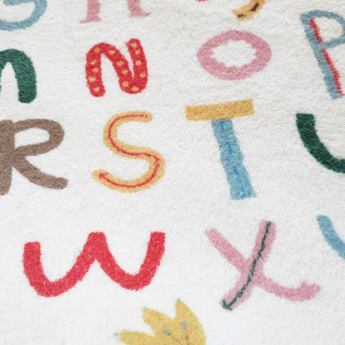 Poowe Room,4FT ABC Letters Children Educational Learning Area Rug,Alphabet Baby Crawling Mat Non-Slip Childrens Carpet