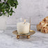 Iron Plate Candle Holder Set of 3, Gold Decorative Pillar Candle Stand for Wax Candles