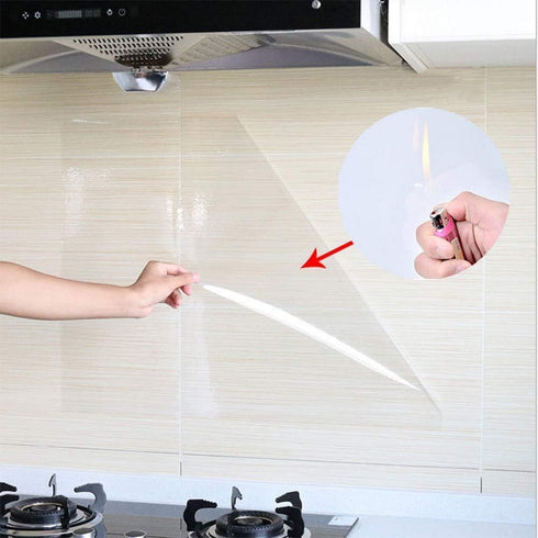 Kitchen Backsplash Wall Protector Transparent Kitchen Oil Proof Sticker Self-Adhesive Film Removable Paper for Cupboard Household 15.7In×118In by COSNIGHT