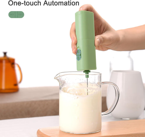 Portable Coffee Frother by ELMWAY, Battery Operated Electric Whisk, Mini Milk Frother Handled for Coffee, Latte, Matcha