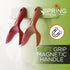 Spring Chef Red Magnetic Ice Scoop for Freezer Bin, Flexi-Plastic Scoopers for Food, 2 Pack