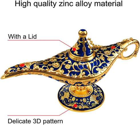 Vintage Legend Aladdin Lamp Magic Genie Wishing Light, Collectable Rare Classic Arabian Costume Props