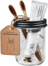 Amolliar 4 Pack Mason Jar Bathroom Accessories Set - Rustic Farmhouse Decor with Foaming Soap Dispenser and Toothbrush