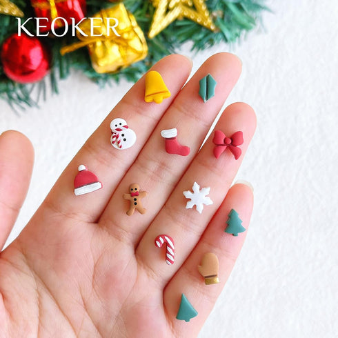 Keoker Mini Christmas Polymer Clay Cutters for Polymer Clay Jewelry, Christmas Tree Clay Earrings Cutters