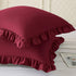 18x18 Inches, Set 2, KKJIAF Ruffle Pillow Cases Burgundy Square Ruffled Pillow Covers of Microfiber Wrinkle Resistant