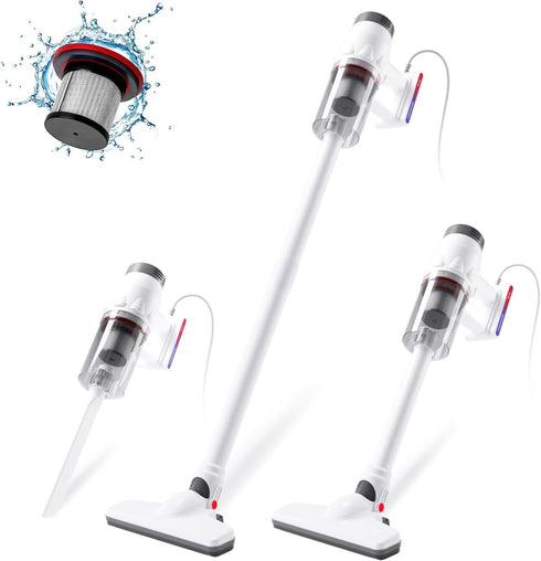 Corded Vacuum Cleaner - Handheld 5-in-1 Stick Lightweight Vacuum Broom for Pet Hair and Hardwood Floor Cleaning