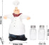 Small Resin Chef Statue Salt Shakers Pepper Bottle Holder Cute Figurines Spice Jars for Restaurant Kitchen Decoration Craft Ornaments by Buachois